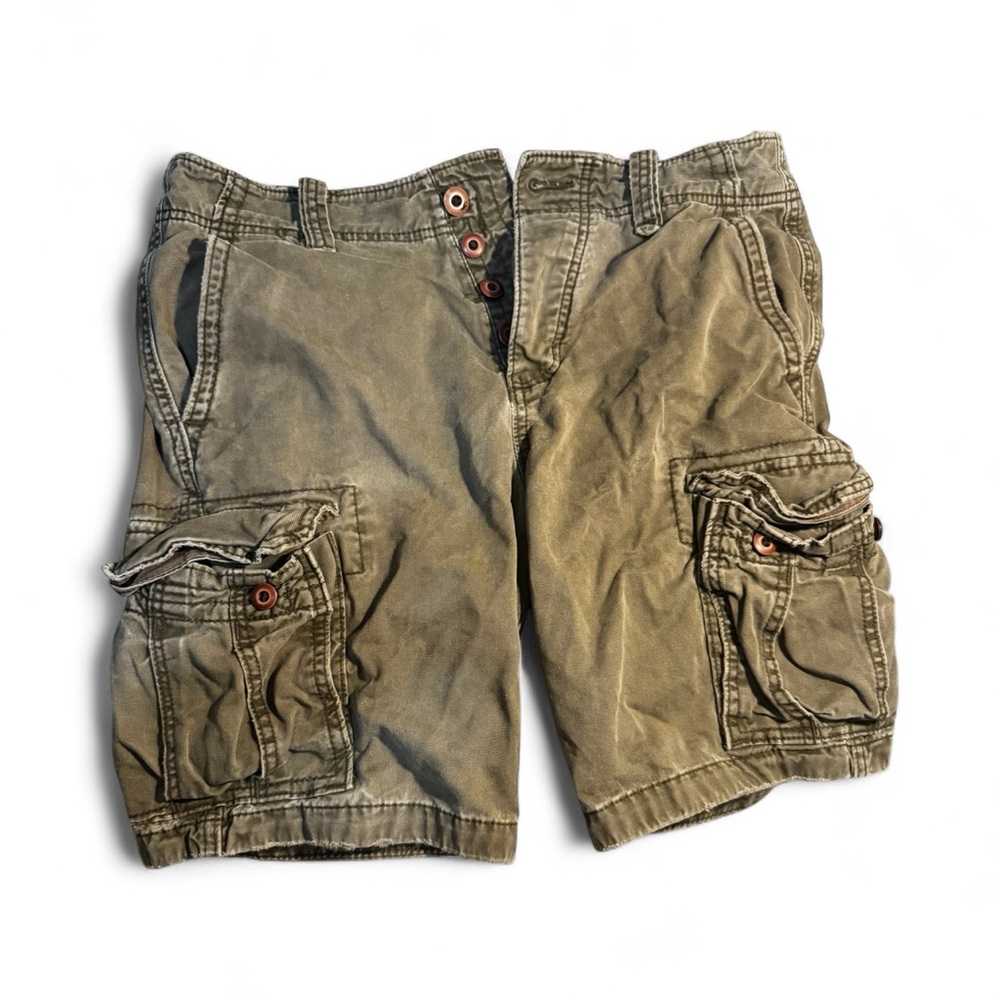 Hollister Olive Green Cargo Baggy Shorts